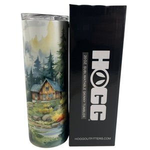 Skinny Tumbler 20oz Rustic Cabin Farmhouse Woods Creek Stainless-Steel Insulated
